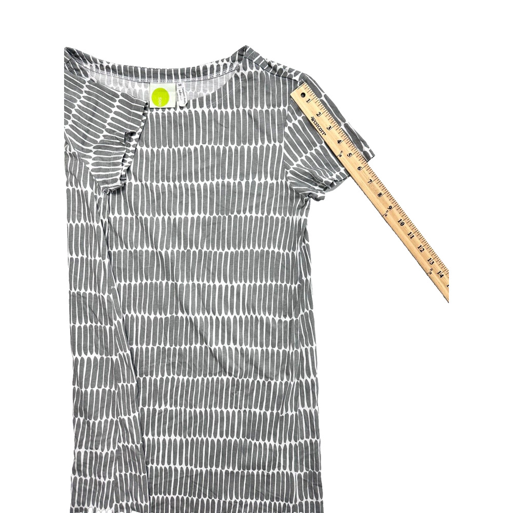 See Design Donna Gorman Sage Green Geometric Print Shirt Tunic Dress Size M - Picture 8 of 8